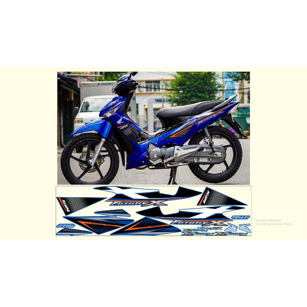 NHÃN DÁN TEM RỜI FUTURE X XANH ĐEN DECAL 3 LỚP CHỐNG NƯỚC ĐỘ BÁM DÍNH CAO