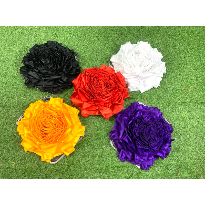 Hoa nơ vải cắt băng khánh thành,khai trương màu đỏ, xanh vàng đồng, hồng phấn, tím, trắng, hồng sen.