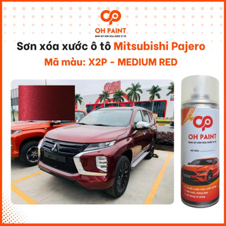 Sơn xịt xóa xước ô tô Mitsubishi Pajero Sport mã màu X2P - Medium Red, chuẩn màu xuất xưởng, bền màu - bóng đẹp