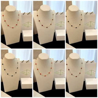  Vòng cổ titan cỏ 4 lá size bé 0.9mm có 10 hoa sang chảnh nhiều màu Trang Chavi Shop 