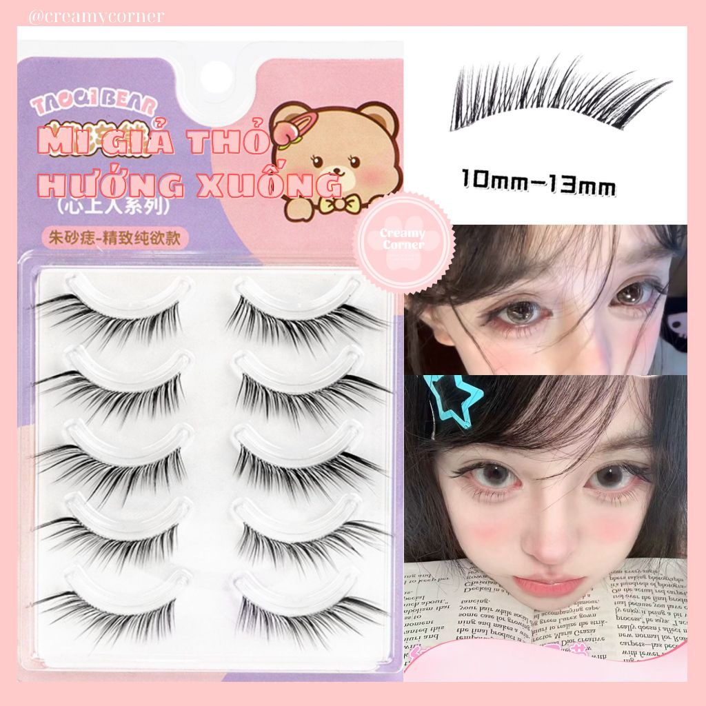 [HÀNG CÓ SẴN] Mi giả thỏ hướng xuống giống mi thật tự nhiên có thể make cosplay nam