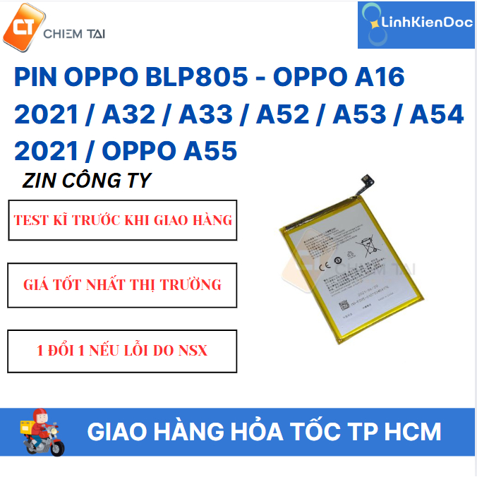 Pin Oppo BLP805 - Oppo A16 2021 / A32 / A33 / A52 / A53 / A54 2021 / Oppo A55 zin công ty