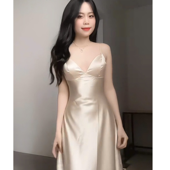 Váy Lụa Dáng Dài 2 Dây Có Kèm Mút Tôn Dáng NV608 Đầm Lụa Hai Dây Đi Tiệc Đi Chơi Sang Trọng | BigBuy360 - bigbuy360.vn