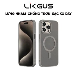  Ốp Lưng Nhám Vân Chống Trơn Hỗ Trợ Sạc Không Dây Chính Hãng LIKGUS Dùng Cho IP 11-12-13-14-15-16 