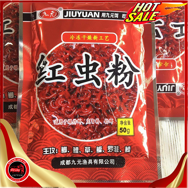 [3 GÓI] BỘT TRÙNG ĐỎ HÃNG JLUYUAN-BỘT TRÙN CHỈ TRỘN MỒI CÂU CÁ