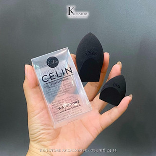 Bông mút Celin tán kem nền siêu mịn siêu mềm 2 màu đen và nâu