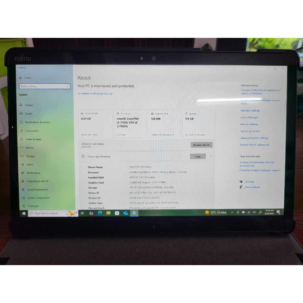 Fujitsu Q738/SE 2 in 1 máy tính bảng dành cho anh em làm âm thanh rất tốt.