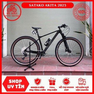  Xe Đạp SATAKO AKITA 2025 • Khung carbon phuộc hơi 3 món Shimano Deore M6100 moay-ơ 6 bạc cối nổ 