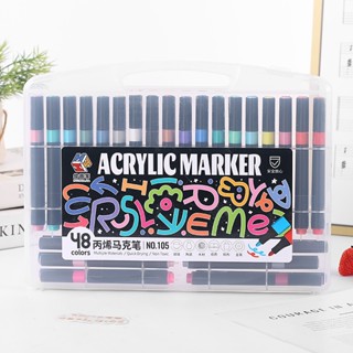 Bút marker acrylic N105 màu đen thân hình tam giác dành cho trẻ em và học sinh giấy không thấm nước vẽ nhiều chất liệu