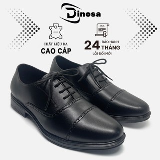 Giày tây nam Dinosa Oxford đế khâu cao cấp,Giày da công sở tăng chiều cao cột dây trẻ trung sang trọng.