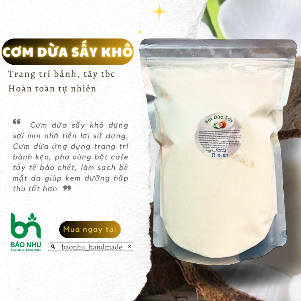 Cơm dừa sấy mịn béo thấp dùng rắc bánh/ tẩy tbc