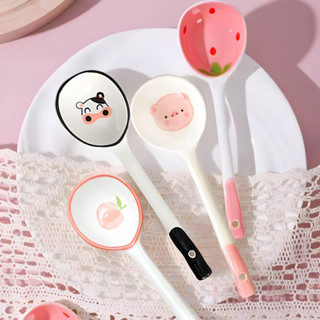  Muỗng sứ dễ thương nhiều hoạ tiết. Thìa sứ dễ thương. Muỗng dễ thương loại cán dài thích hợp món tráng miệng. 