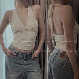 [FORM NHỎ ] Áo Cổ Yếm Ren Cột Dây Quyến Rũ Nhiều Màu  - Chinh Trần Store