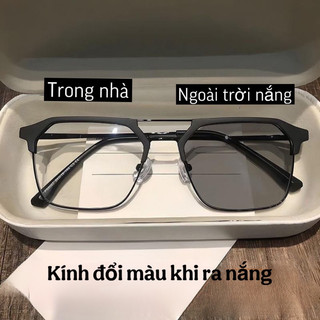 Kính Cận Đổi màu có kèm mắt cận 0~-5.00 độ, kính thời trang nam nữ M18