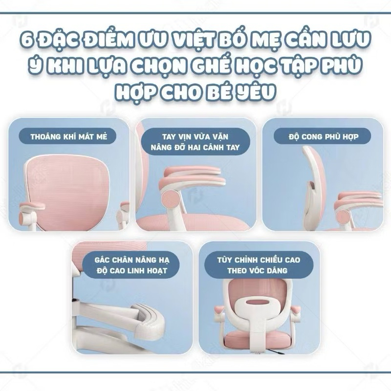 Ghế học sinh chống gù cho các bé, Đệm Cao Su Siêu Êm, tăng giảm chiều cao theo độ tuổi | BigBuy360 - bigbuy360.vn