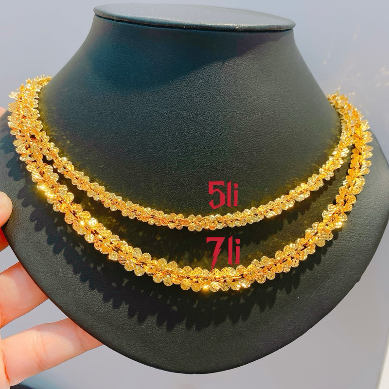 Dây chuyền nữ hoa mai không mặt mạ vàng bền màu NC