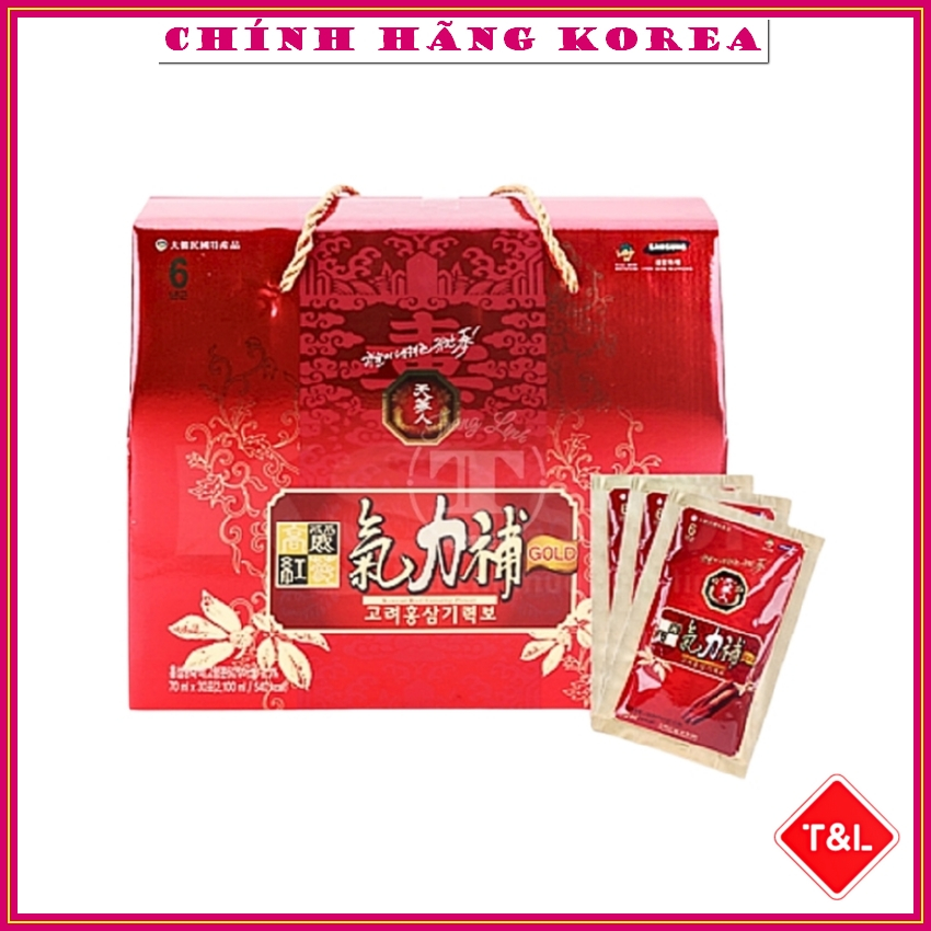 Nước Hồng Sâm 6 Năm Korean Red Ginseng Drink Hàn Quốc (Hộp 30 gói x 70ml)