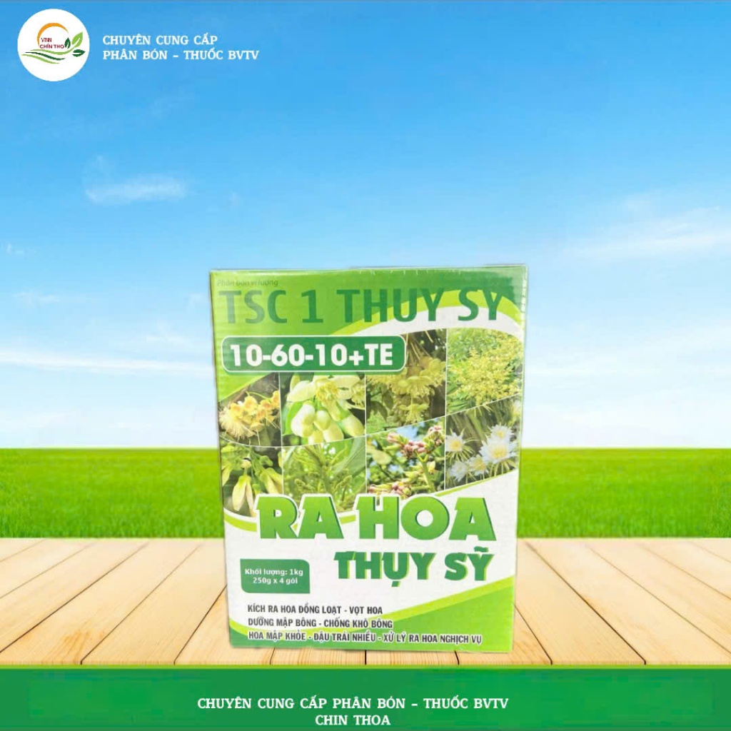 10-60-10+TE _RA HOA_ KÍCH RA HOA ĐỒNG LOẠT - VỌT HOA - DƯỠNG MẬP BÔNG - CHỐNG KHÔ BÓNG... 1kg/hộp