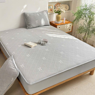 Chiếu Băng Lạnh Ice Cool Nơ Nhập Khẩu, Sét 3 Món Ga Điều Hòa Bo Chun Bọc Đệm Mềm Min Thấm Hút Mồ Hôi