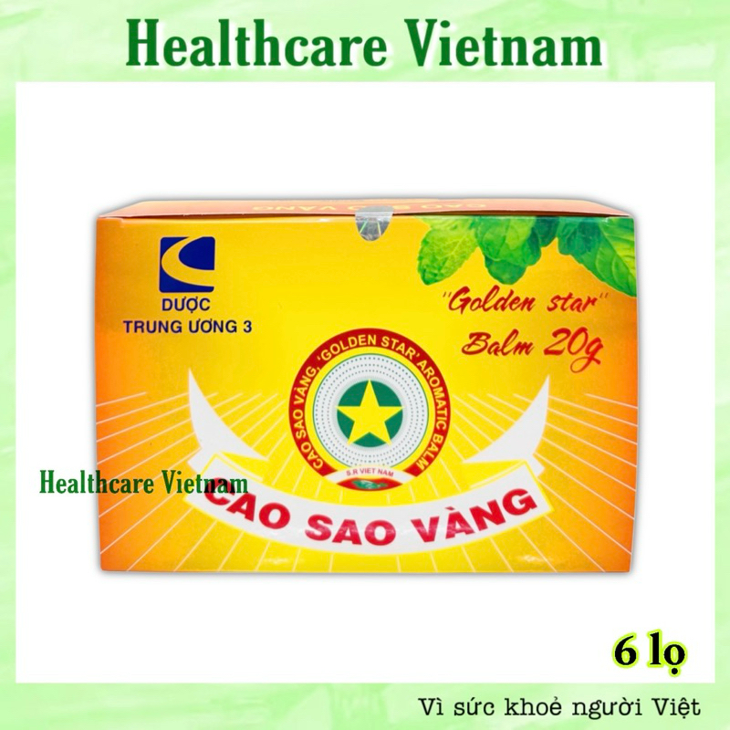 Nguyên Hộp 6 Lọ Cao Sao Vàng TW3 20g (Lọ Thuỷ Tinh)