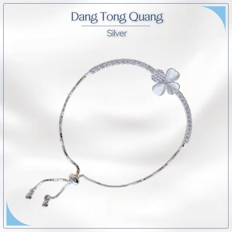 Lắc tay - vòng tay bạc nữ, lắc tay cỏ 4 lá dễ thương, bạc 925