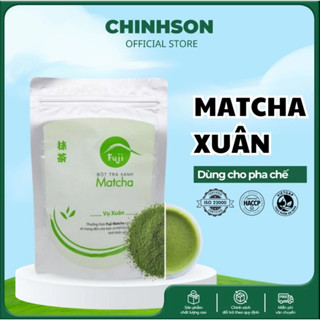 Fuji Matcha Xuân CHINHSON 100g/500g, Bột Trà Xanh Nguyên Chất Công Nghệ Nhật Cho Đồ Uống, Làm Bánh