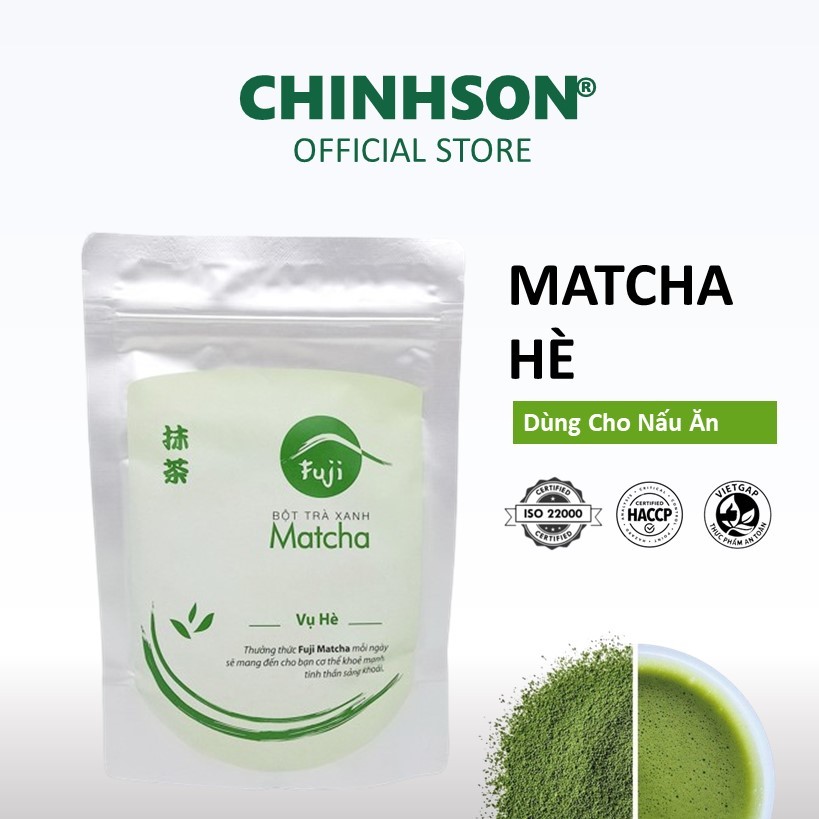 Fuji Matcha Hè CHINHSON 50G/100G, Bột Trà Xanh Công Nghệ Nghiền Lạnh, Pha Đồ Uống, Làm Bánh Kẹo