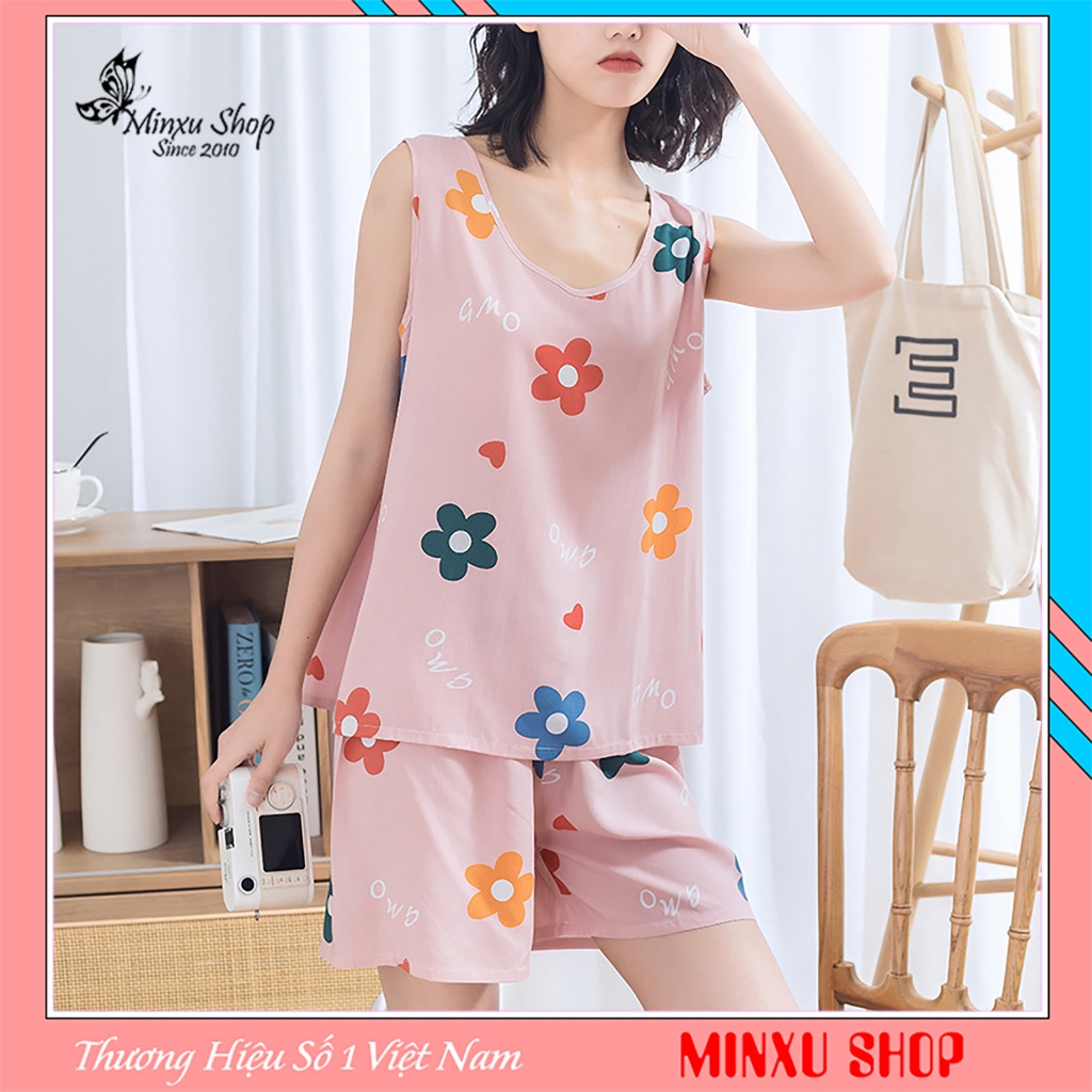 Bộ Ngủ Mặc Nhà Vải Lanh Sát Nách Trẻ Trung - Năng Động - Cá Tính Minxu Shop Mã DG