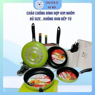 Chảo chống dính hợp kim nhôm house size 18-20-24-26-28-30cm 1 đổi 1 nếu lỗi bảo hành 1 tháng
