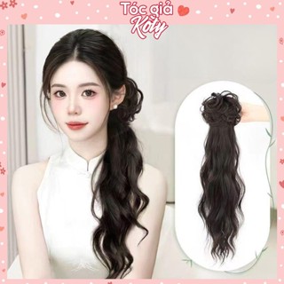 Tóc giả đuôi ngoặm xoăn phối búi xoăn phong cách cổ trang
