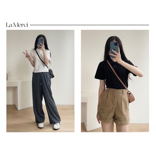  LA MERCI- A03- Áo ba lỗ nữ Áo 3 lỗ basic cổ tròn dáng ôm chất liệu gân tăm Hàn co giãn Cotton 