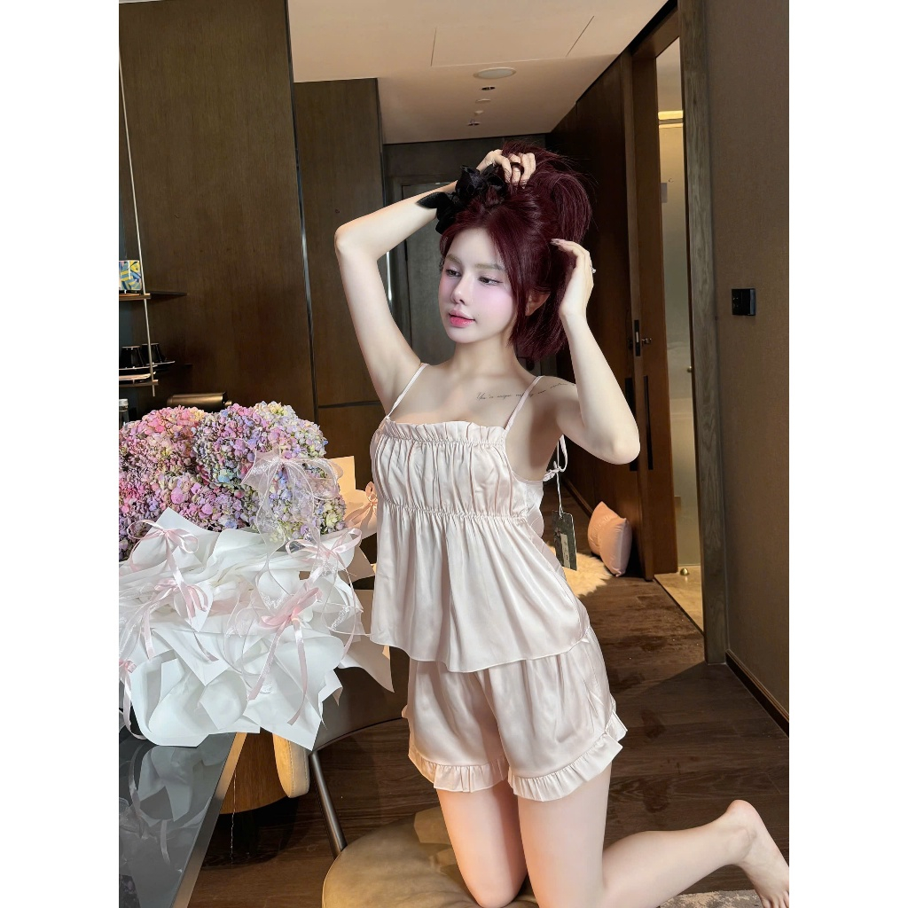 SP313 Set bộ đồ ngủ mặc nhà chất lụa mềm đẹp