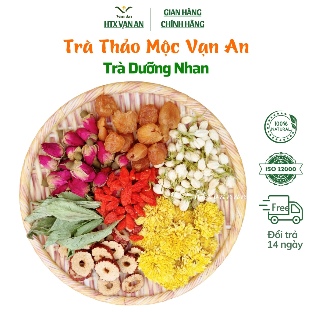 Trà Thảo Mộc Dưỡng Nhan 7 Vị { 20 gói } Giúp Dưỡng Da Làm Đẹp, Thanh Nhiệt Mát Gan Giải Độc - trà Vạn An