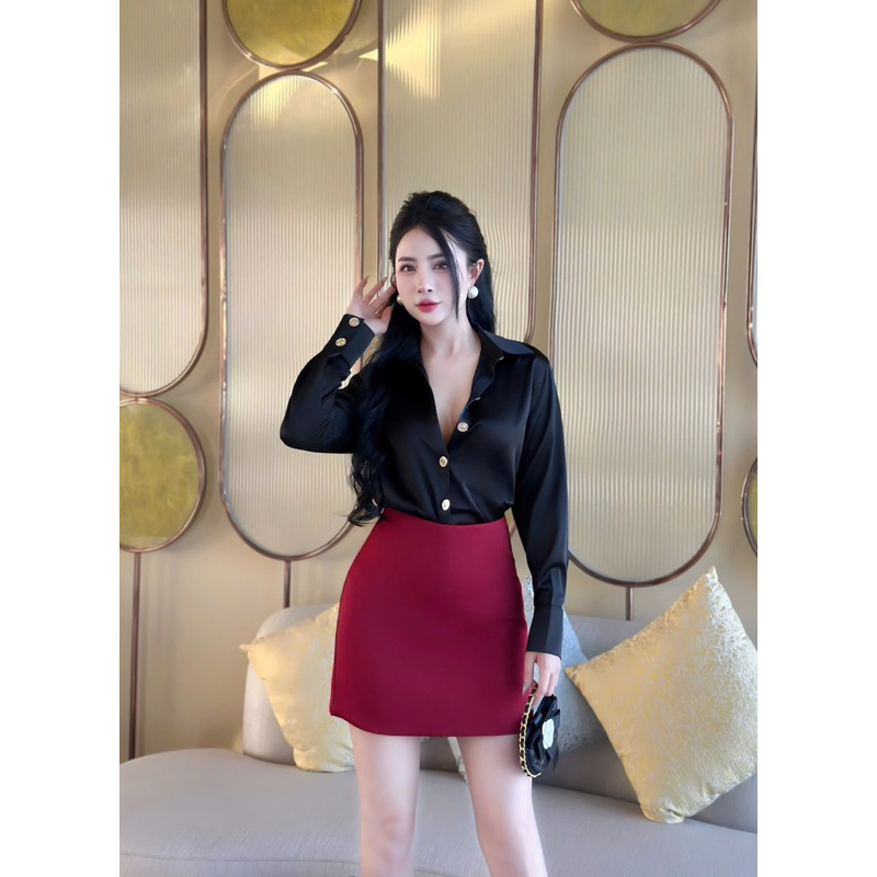 Sơ mi nữ cao cấp- chất lụa nhật dày dặn ( ảnh thật cận chất)