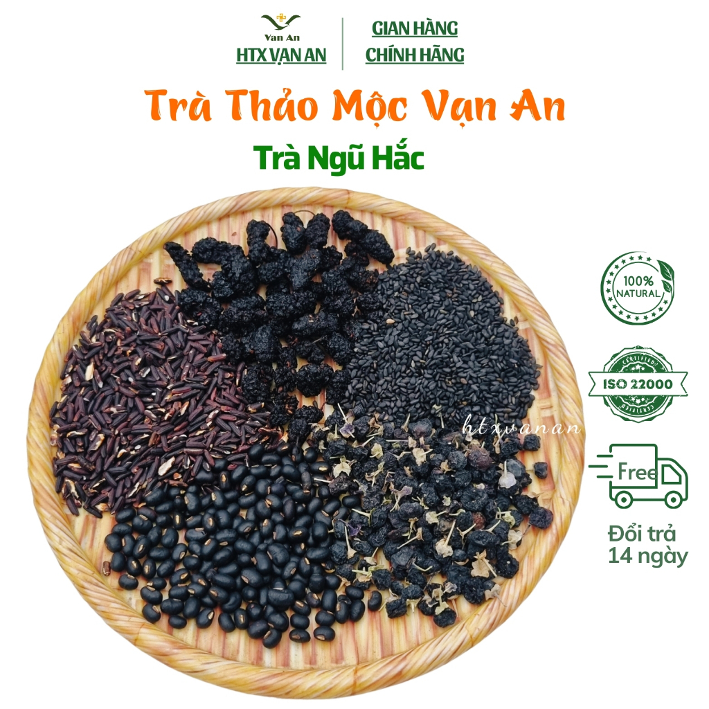 Trà ngũ hắc Giúp làm đen tóc, mọc tóc, đẹp da, đẹp dáng -  Trà Thảo Mộc Vạn An