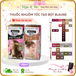 Thuốc nhuộm tóc phủ bạc Kao Blaune Nhật Bản, tạo bọt gội nhuộm dành cho tóc bạc