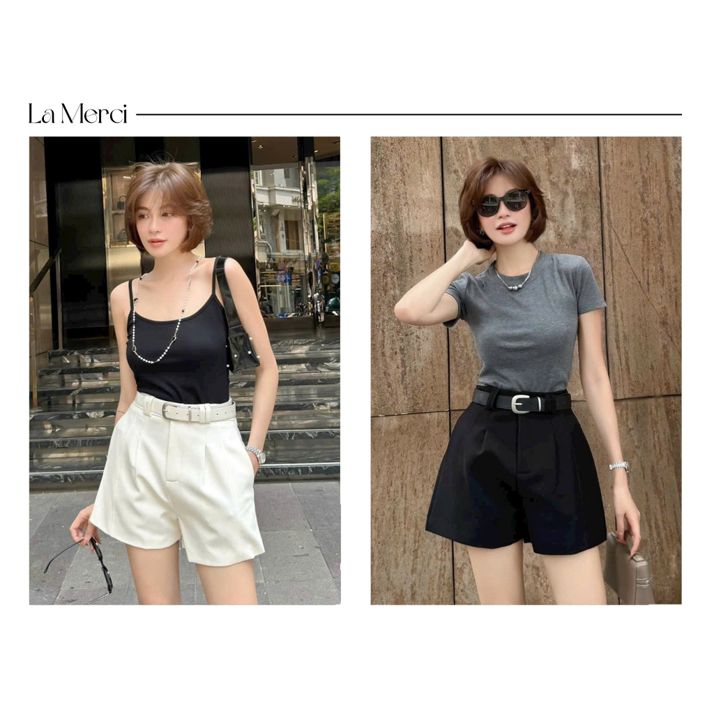 LA MERCI Quần short cotton cao cấp có lót trong [Giao hoả tốc] QU07