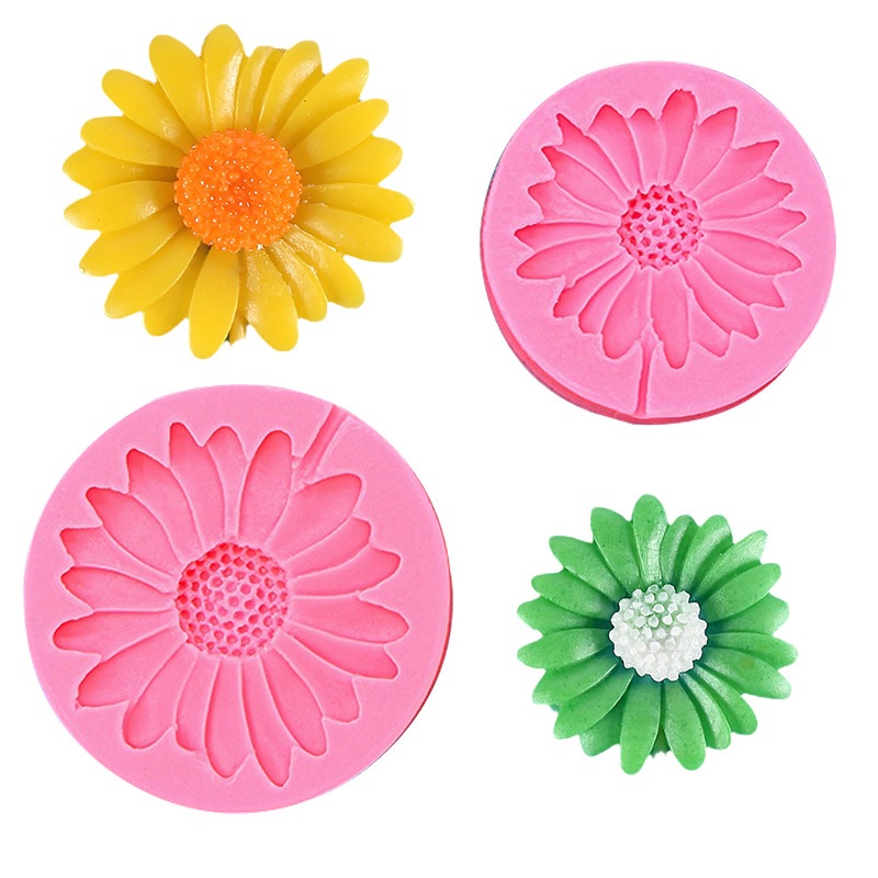 Khuôn nhấn đậu hoa cúc họa mi khuôn silicon làm socola xôi hoa đậu fondant bánh rau câu