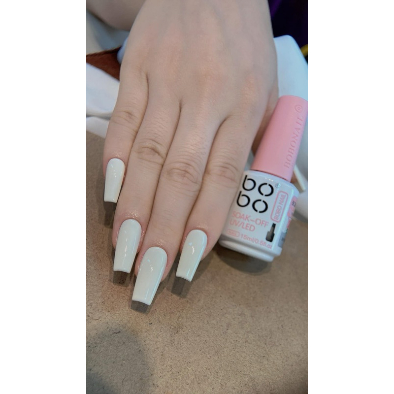 Sơn (gel) màu  trắng sữa-thương hiệu Bobo/OHUI-15ml-tib nail
