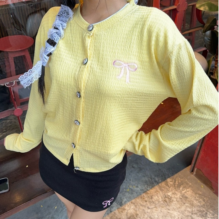 NAVIE - Áo cardigan thêu nơ PINKY BOW thời trang nữ | BigBuy360 - bigbuy360.vn