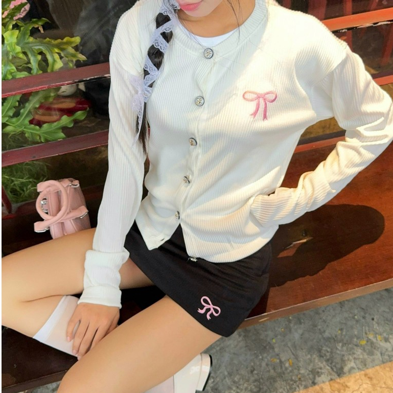 NAVIE - Áo cardigan thêu nơ PINKY BOW thời trang nữ | BigBuy360 - bigbuy360.vn