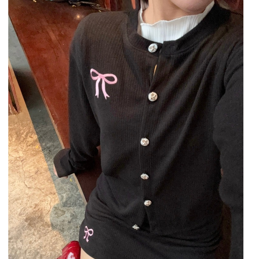 NAVIE - Áo cardigan thêu nơ PINKY BOW thời trang nữ | BigBuy360 - bigbuy360.vn