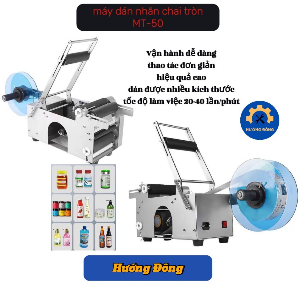 Máy dán nhãn chai tròn, máy dán nhãn bán tự động, máy dán nhãn MT-50