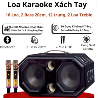 Loa Karaoke Xách Tay 16 Đường Tiếng Z20 Pro, 2 Bass,12 trung, 2 Loa Treble, 2 Mic UHF Chống Hú
