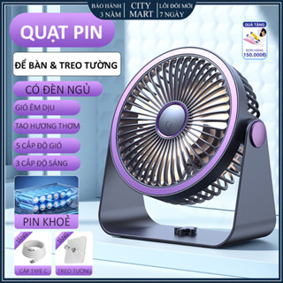 Quạt Mini, Quạt Để Bàn 20000mAh Quạt Pin Siêu Khỏe, Quạt Hè Gió Mạnh 3 Tốc Độ Quạt để bàn có thể sạc