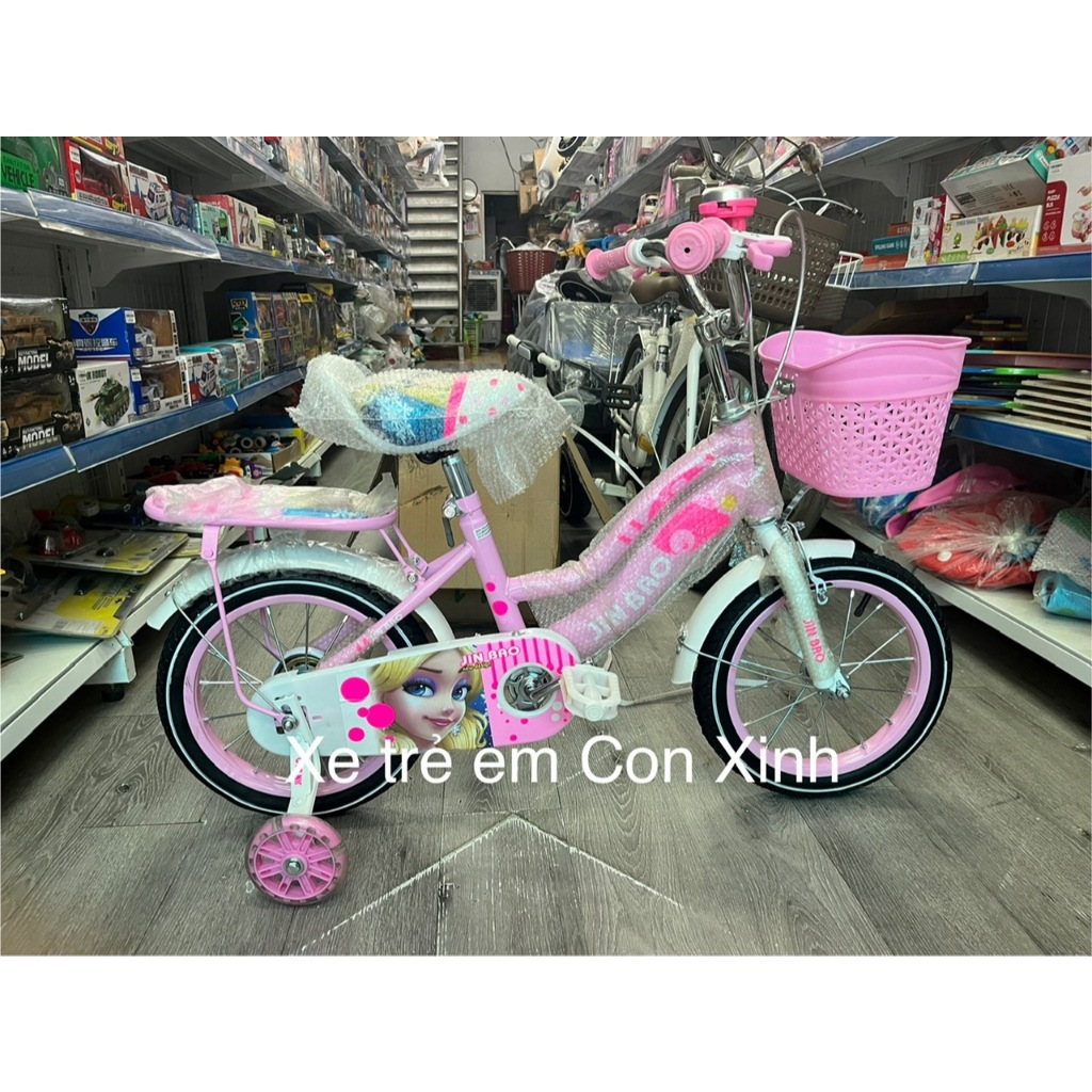 Xe đạp trẻ em hãng Jinbao Elsa, công chúa cho bé gái size 12/14/16/18 cho bé từ 2 đến 8 tuổi