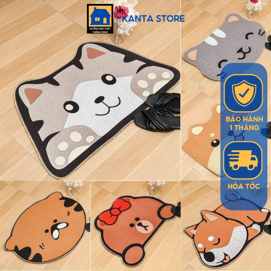 Thảm chân 3D hình thú siêu cute