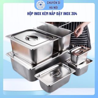 Khay inox đựng thức ăn loại dày 0.7 - 4.5L , khay đựng topping, thực phẩm dùng để trữ đông