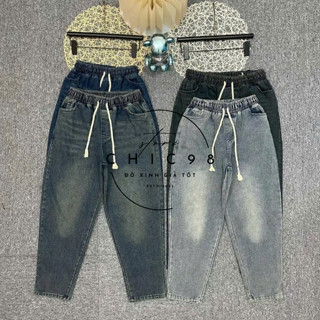 Quần Bò Jean Nữ Dáng Baggy Form Thụng Cạp Cao BigSize Đến 73kg, Quần Bò Baggy Cho Nấm Lùn, Mặc Thoải Mái Khi Vận Động