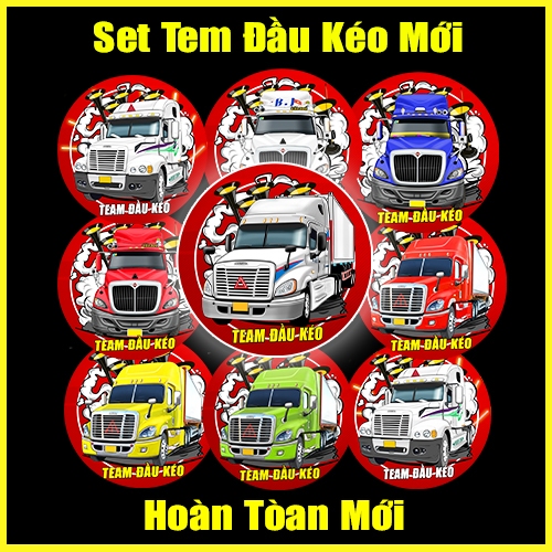 Set 15 Tem Đầu Kéo Mỹ Thiết Kế Mới 2025, 3 lớp chống nước